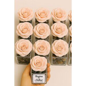 5pcs Custom Party Wedding Favors - Flower & Stone Box Favors